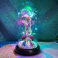 LED Glass Dome Faux Gold Foil Rose Eternal Flower