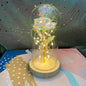 LED Glass Dome Faux Gold Foil Rose Eternal Flower